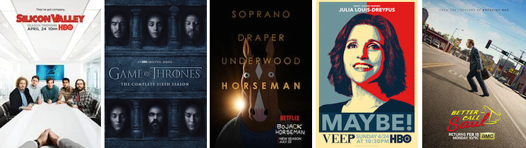 From Left to Right: HBO, HBO, Netflix, HBO, AMC