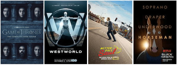 From Left to Right: HBO, HBO, AMC, Netflix