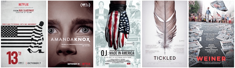 Netflix; Netflix; ESPN Films; Magnolia Pictures; Sundance Selects.