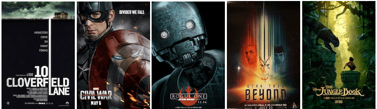 Paramount Pictures; Walt Disney Studios; Walt Disney Studios; Paramount Pictures; Walt Disney Studios.